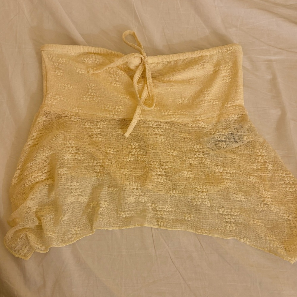 edikted yellow mesh tube top